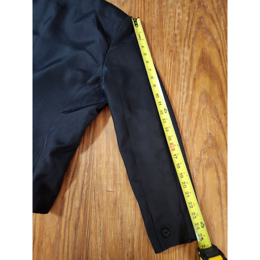 Dana‎ Buchman Silk Wool Blazer Jacket Black Single Breasted One Button Lined Lrg - Picture 13 of 13